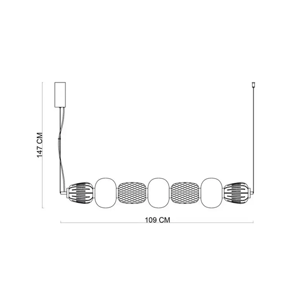Zwisająca lampa Eris PND-98374-42W-CH Italux LED 42W 3000K chrom biały
