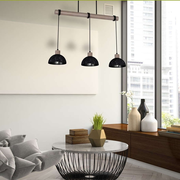 Hygge lampa wisząca ERIK MLP7640 Milagro kopuły na belce czarne