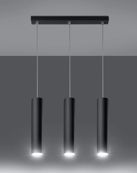 LAMPA wisząca SL.0329 metalowa OPRAWA zwis tuby czarne