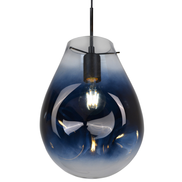 LAMPA wisząca KIMBERLY 316257 Polux loftowa OPRAWA szklany zwis niebieski