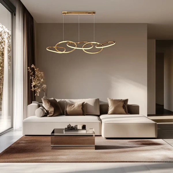 Metalowa wisząca lampa Anneli 34-35646 LED 45W 3000K do salonu złota