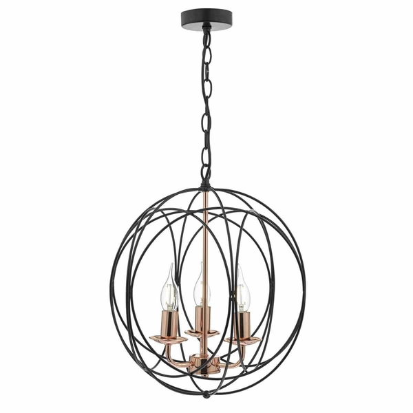 Wisząca lampa druciana PHOENIX PHO0322 czarny miedziany