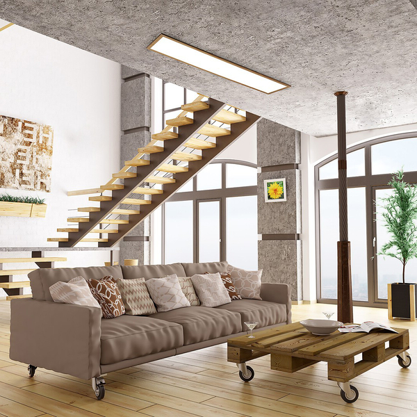 Prostokątny plafon pokojowy Almond 6909 LED 40W 4000K sufitowy drewno
