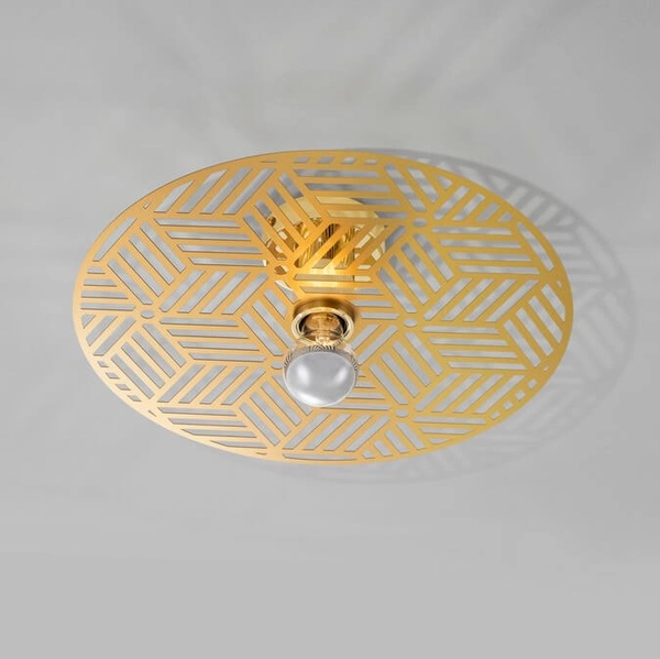 Okrągła lampa przysufitowa BAMEPA LE43701 do jadalni złoty