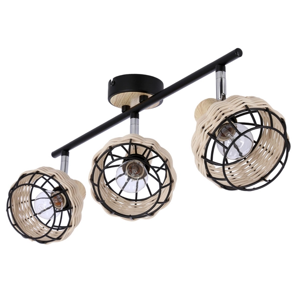 Sufitowa lampa Tajga 93-12227 Candellux regulowana drewniana czarna