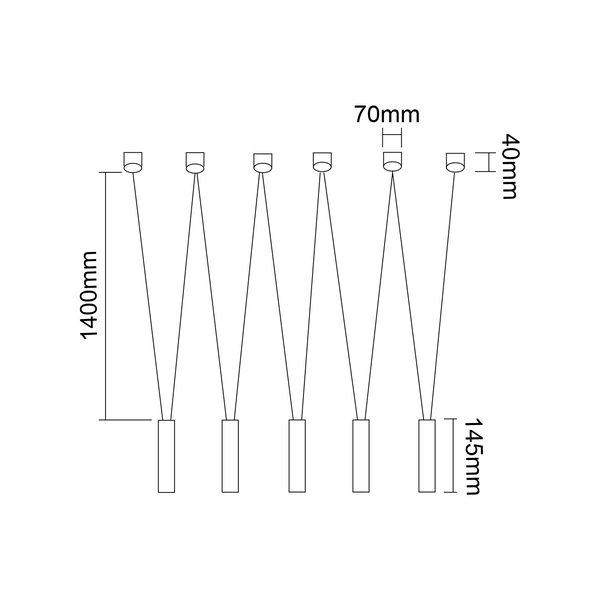 Wisząca LAMPA loft Viva V Nero Orlicki Design designerska OPRAWA metalowy ZWIS tuby czarne
