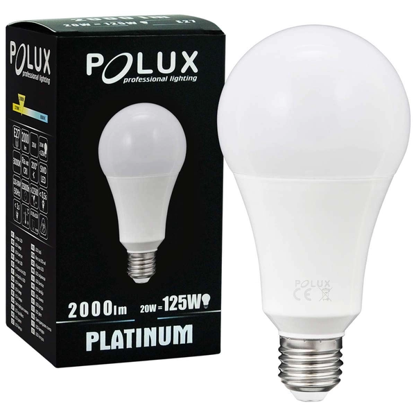 Żarówka PLATINUM 307620 Polux E27 A80 LED 20W 2000 lm 230V biała ciepła 3000K