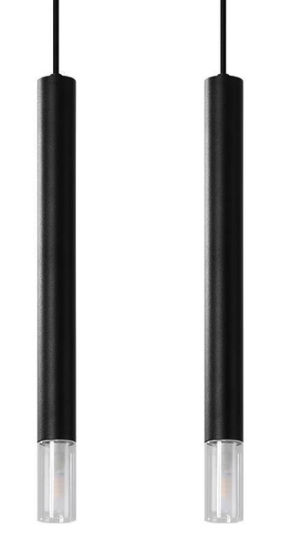 Czarna lampa wisząca SL.0961 minimalistyczne tuby do salonu