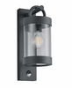 Elewacyjna LAMPA kinkiet CUSTYRA DL142204169 Trio metalowa OPRAWA ogrodowa tuba zewnętrzna z czujnikiem IP44 antracytowa