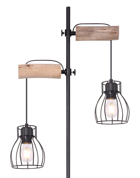 Stojąca lampa podłogowa Mina 15326-2SN drewniana czarna