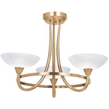 Potrójny żyrandol CAGNEY-3AB Endon szklane klosze mosiądz białe