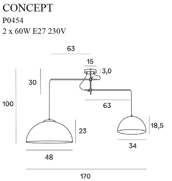 Industrialna lampa wisząca CONCEPT P0454 druciany żyrandol złoty