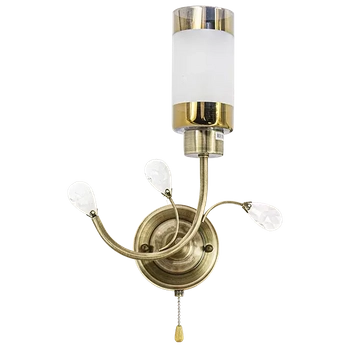 Retro lampa ścienna 8267/1 21QG z kryształkami mosiądz