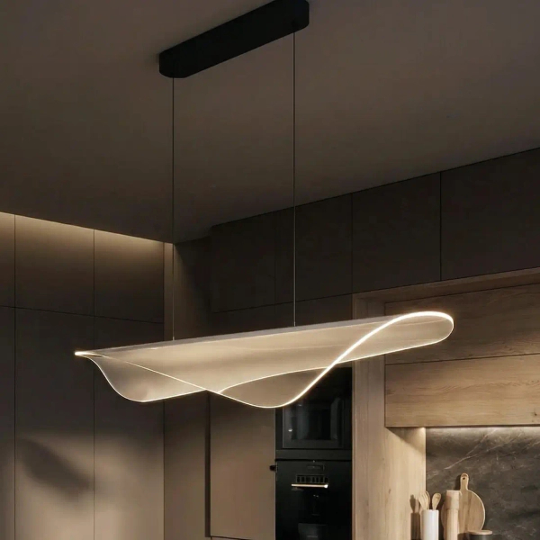 Designerska lampa wisząca do kuchni MANTA LED 38W 3000K AZ6794 transparentna czarna