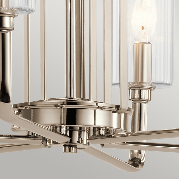 Wisząca lampa QN-KIMROSE6-PN w stylu Art Deco nikiel