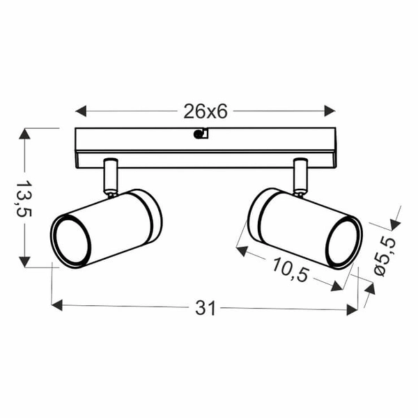 Regulowana lampa sufitowa tuby Lagos 92-13712 drewniana czarna