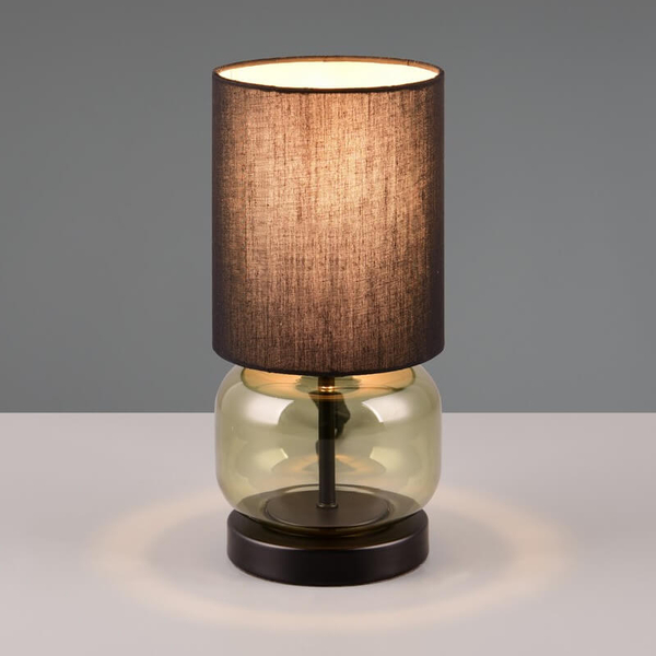 Stojąca lampa stołowa Elio 517800115 na biurko szkło czarna przydymiona
