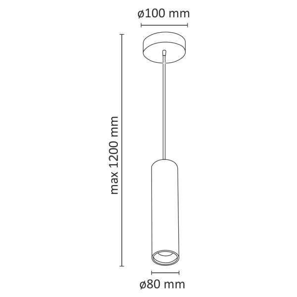 LAMPA wisząca LATI 307576 Polux metalowa OPRAWA tuba ZWIS czarna