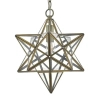 Geometryczna lampa wisząca Ilario ILA8675 gwiazda szklany mosiądz