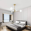 LAMPA sufitowa DORADO LP-002/4P Light Prestige loftowa OPRAWA 4-punktowy metalowy plafon molekuły szklane kule złote białe