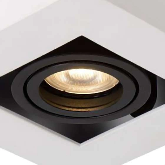 LAMPA sufitowa CASEMIRO IT8001S1-WH/BK Italux natynkowa OPRAWA metalowa SPOT kwadratowy biały