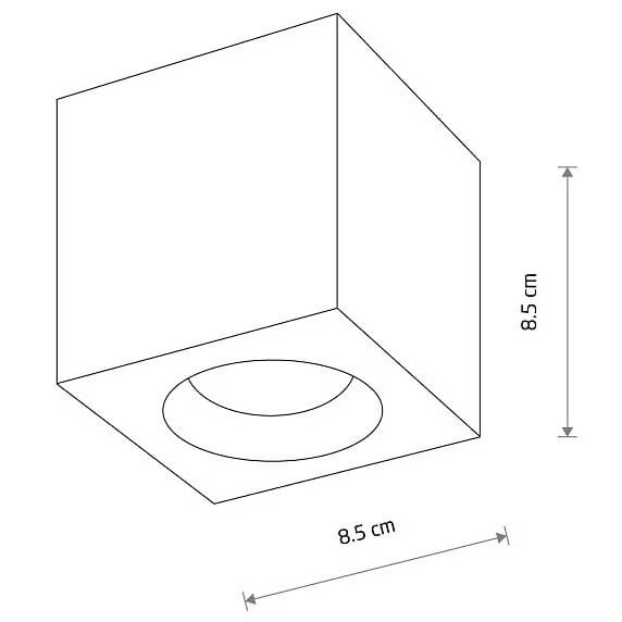 Sufitowa lampa punktowa Parana 10720 IP44 kwadratowa mosiężna złota