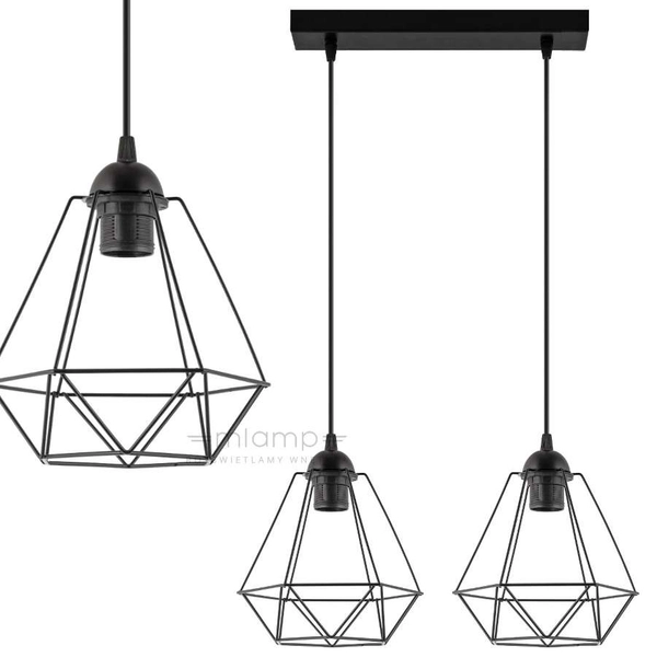 LAMPA wisząca VEN W-L 1201/2 metalowa OPRAWA listwa ZWIS klatki loft czarne