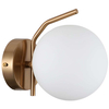 Loftowa LAMPA ścienna CARIMI WL-3300-1-HBR Italux metalowa OPRAWA kinkiet szklana kula mosiądz biała
