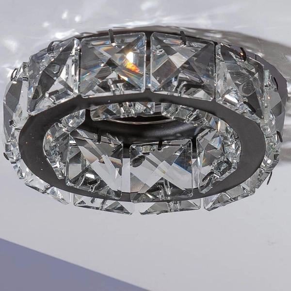 Wpustowa lampa Ester AZ4175 salonowa crystals czarna