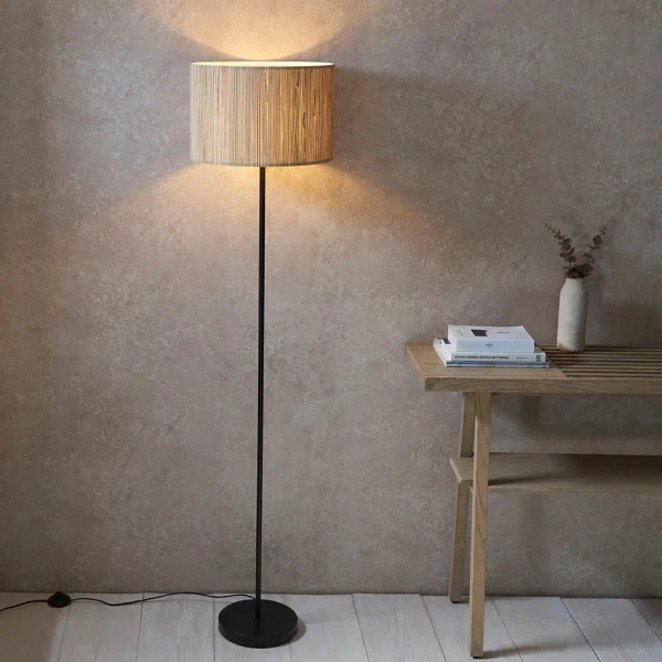 Podłogowa lampa Longshore 101694 boho beżowy czarny