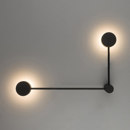 Podwójna lampa ścienna Orbit 10638 Nowodvorski płaski czarny