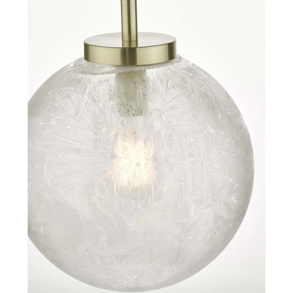 Kulista wisząca lampa Avari AVA0141 szklana kula mosiądz szary