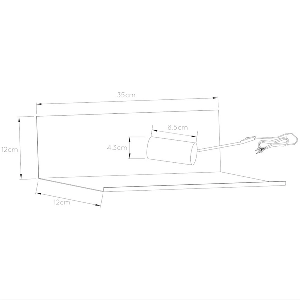 LAMPA ścienna SEBO 06218/01/31 Lucide loftowa OPRAWA metalowa półka kinkiet biały