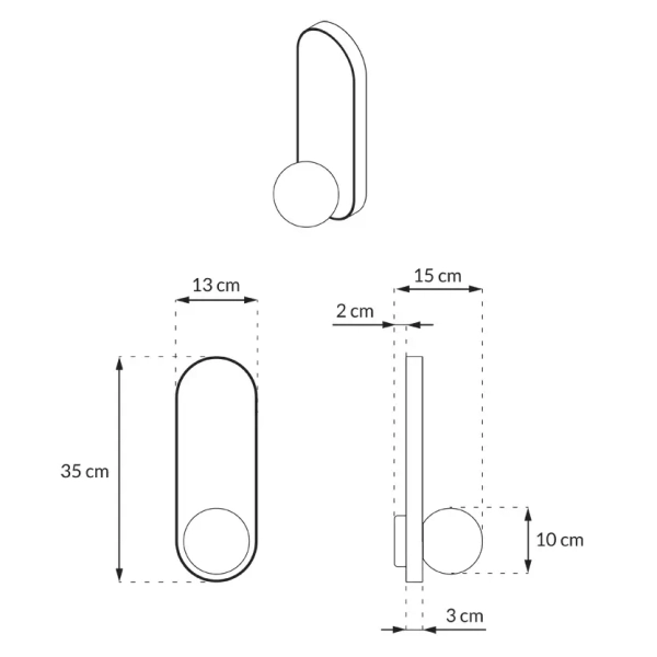 Ścienny kinkiet lastrykowy LEGRA 21404107 kula IP44 biała drewniana kremowa
