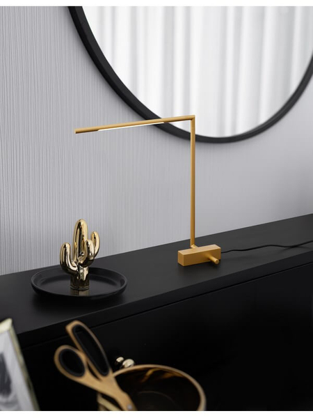 Stojąca lampa nowoczesna Bell na komodę LED 6,8W 3000K złota