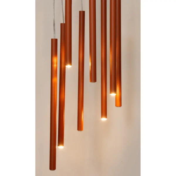 Kaskadowa lampa wisząca Sopel 8 41463 sople tubki cegalna