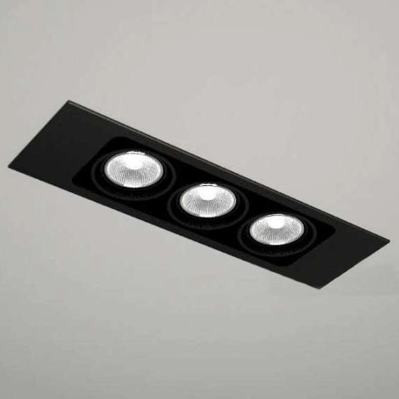Spot LAMPA sufitowa EBINO 3307 Shilo podtynkowa OPRAWA metalowy wpust prostokątny czarny