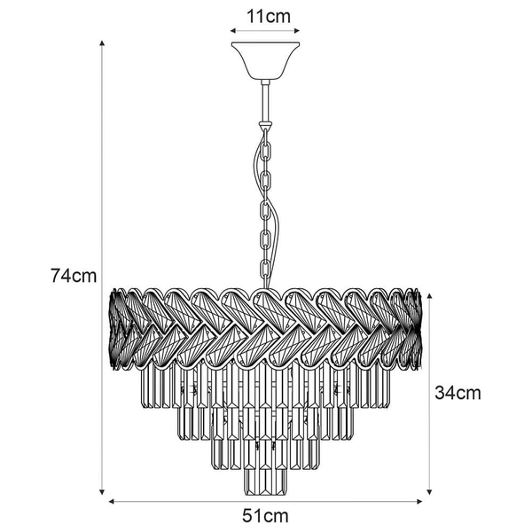 Luksusowy żyrandol kryształowy Toscana K-8171 Kaja do jadalni złoty OUTLET