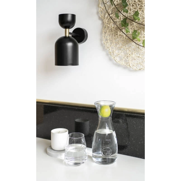 Metalowa lampa ścienna Supuru SUK13020 do salonu czarna mosiądz