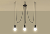 LAMPA wisząca SL.0370 industrialna OPRAWA pająk ZWIS kable przewody żarówki bulbs loft czarny
