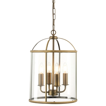 Lampa wisząca szklana kopuła antyczny mosiądz Lambeth OUTLET