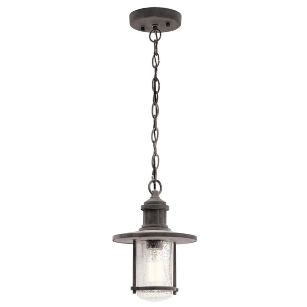 Zewnętrzna LAMPA wisząca Riverwood Riverwood KL-RIVERWOOD8-M Elstead KICHLER klasyczna OPRAWA ogrodowy ZWIS na łańcuchu IP44 cynk przezroczysty