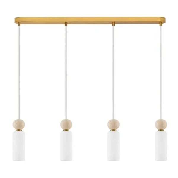Szklana lampa wisząca do salonu CORVIZO LE45275 nad stół biała złota