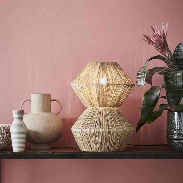 Dekoracyjna LAMPA stołowa STRAW 107983 Markslojd stojąca LAMPKA ratanowa na biurko ekologiczna brązowa biała