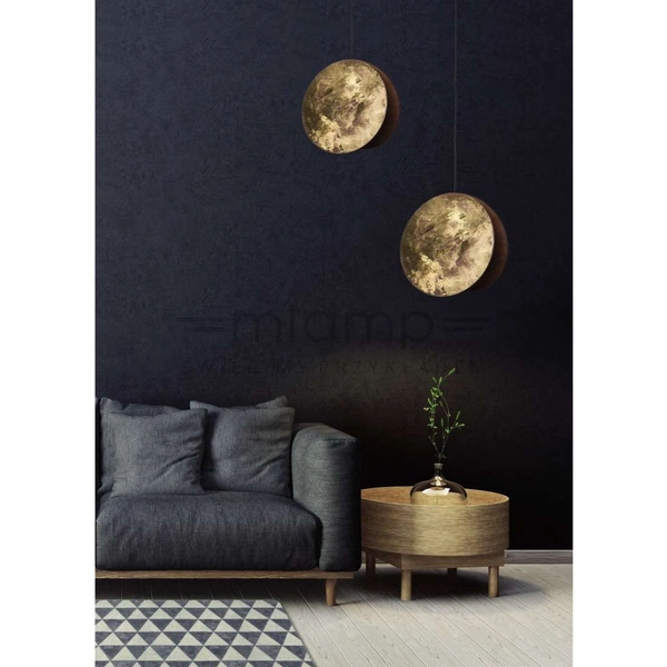 Okrągła LAMPA wisząca WHEEL 9028 Nowodvorski drewniana OPRAWA okrągła zwis czarny złoty