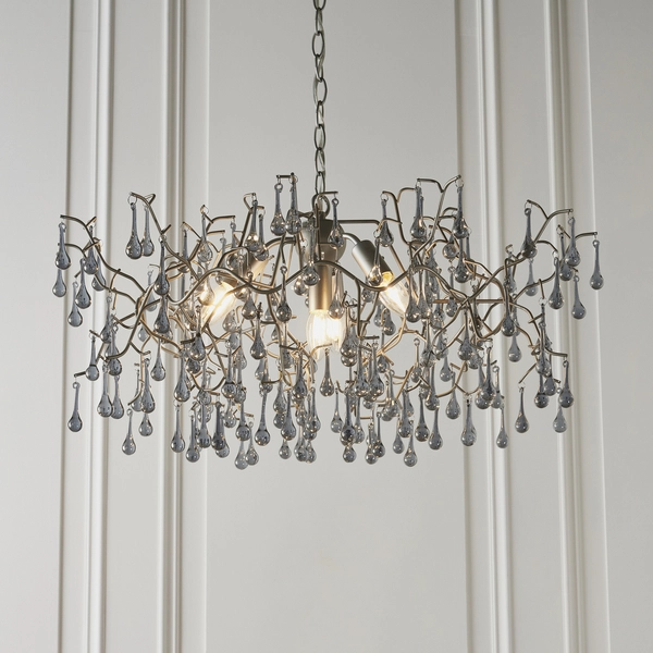 Salonowa lampa wisząca L&-190301 Light& gałązki srebrna dymiona