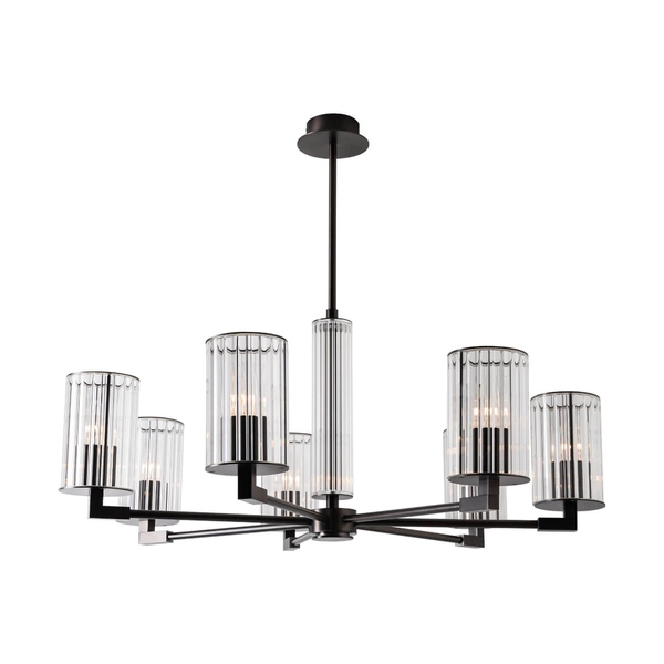 Nasufitowa lampa Aria 1229 Zuma sopelki do salonu przezroczysty tytanowy