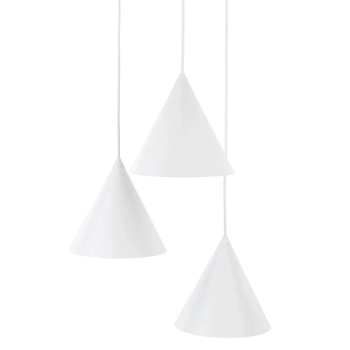 Stożkowa lampa wisząca CONO 10012 potrójna biały