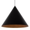 Zwisająca lampa nad blat VESUVIO 41045  stożek regulowany czarny miedziany
