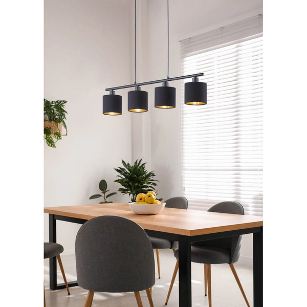 Nowoczesny zwis czarny IKERIS DL079-30334 wiszące tuby nad stół